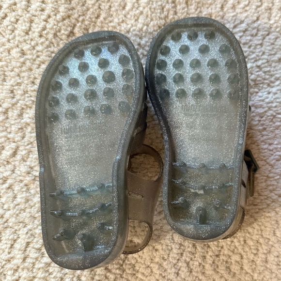Mini Melissa Toddler Girls Glitter Sandals Possession Gray Silver Glitter Size 9 - Picture 3 of 6